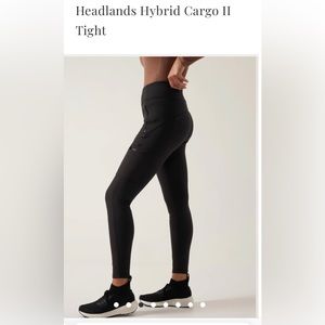 Athleta Hybrid Cargo pant, black size 4